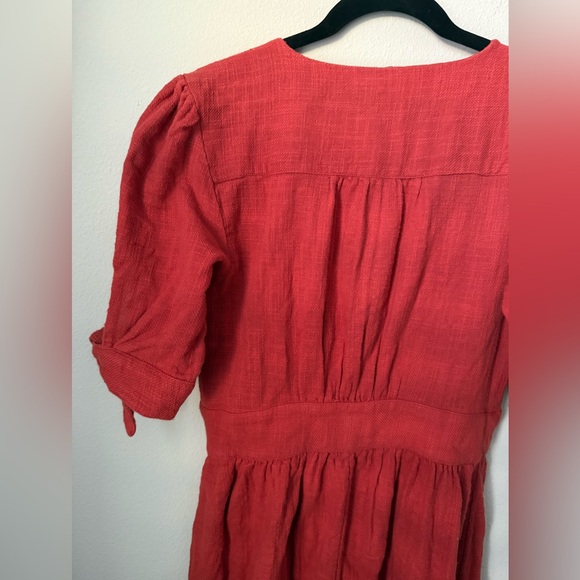 Free People Love of My Life Midi Burnt Orange Dress Button-Down Medium - Picture 10 of 12